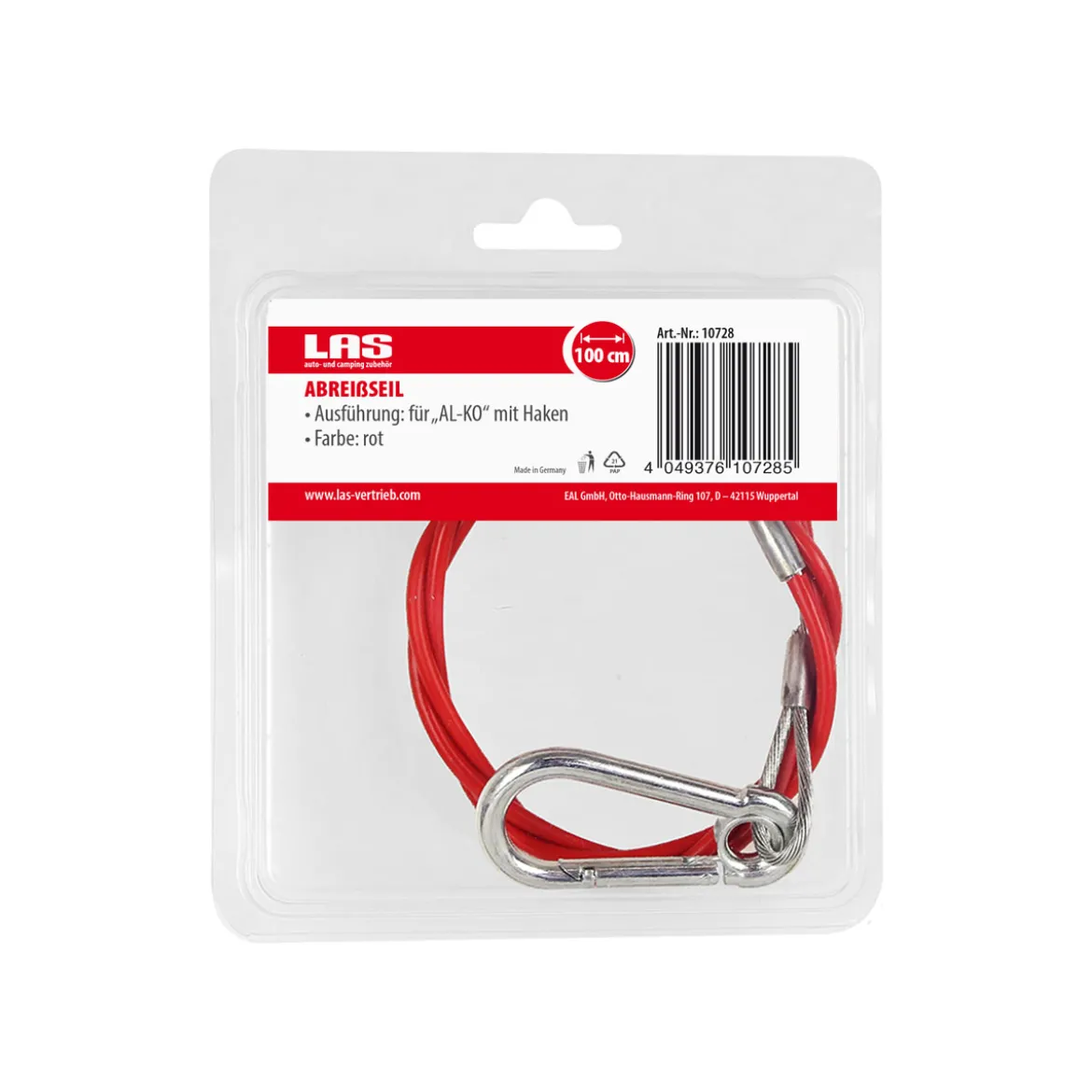 Abreissseil mit Haken Laenge 1000 mm
