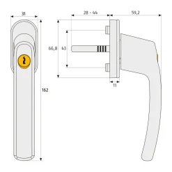 Abus Fenstergriff FG210W abschließbar