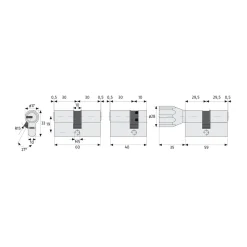 Abus Profilzylinder D6XNP 40/45 mm