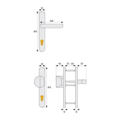 Abus Schmalrahmengarnitur SRG 92 Watt beidseitig