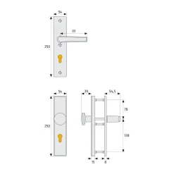 Abus Schutzbeschlag KLN 314 F9 beidseitig