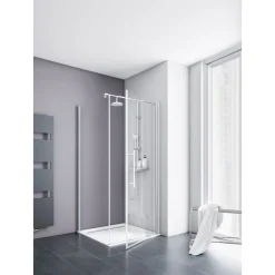 Alexa Style 2.0 Drehtuer inkl Seitenwand192x90x90cm Alu Natur, Klar hell