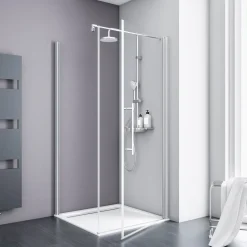 Alexa Style 2.0 Drehtuer inkl Seitenwand192x90x90cm Alu Natur, Klar hell