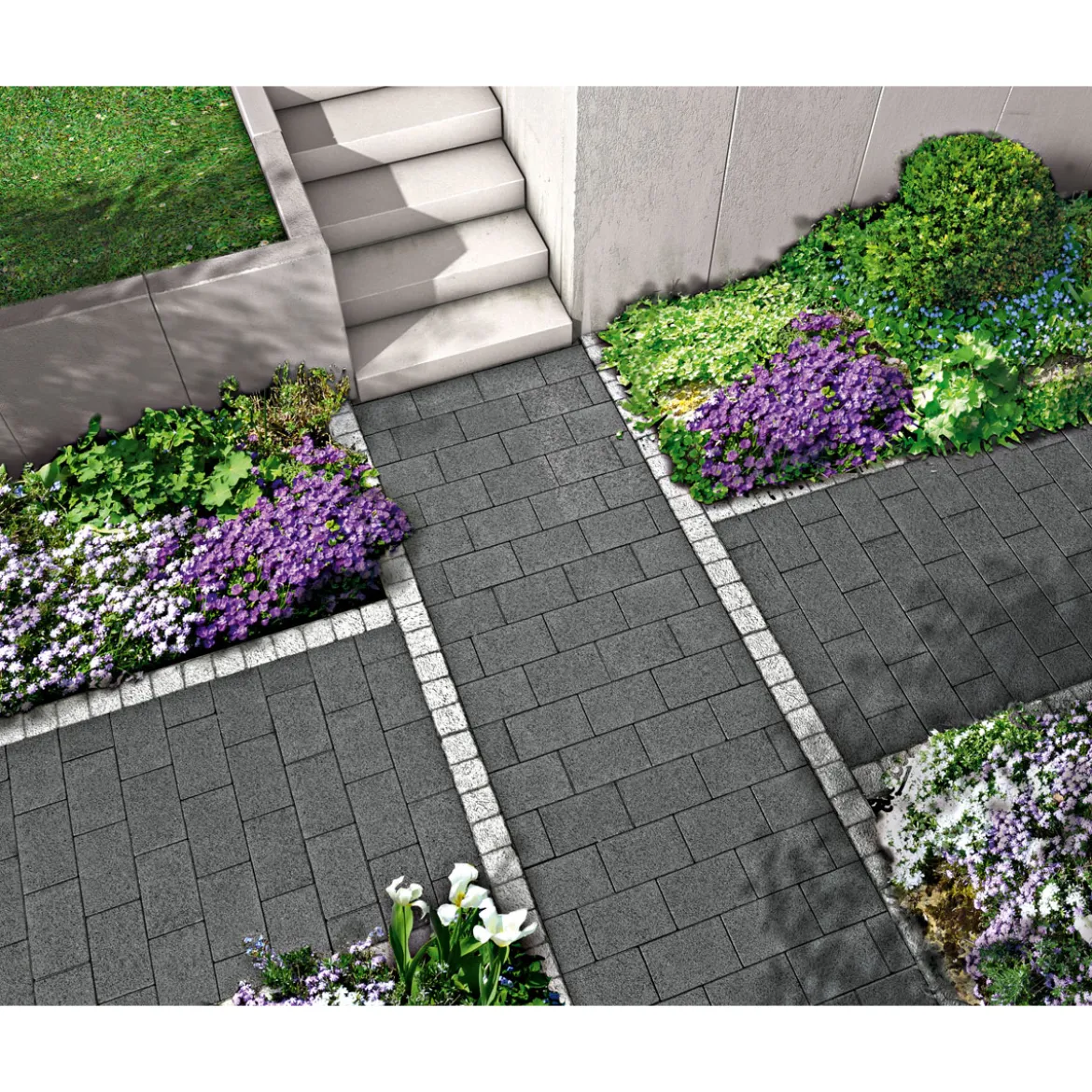 Allee-Pflaster, 16x24x8 cm DiamantSchiefer, kugelgestrahlt