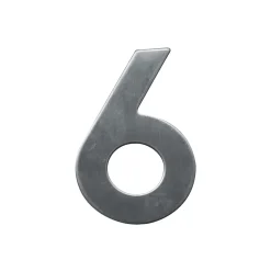 Alpertec Edelstahl-Hausnummer 6 satiniert