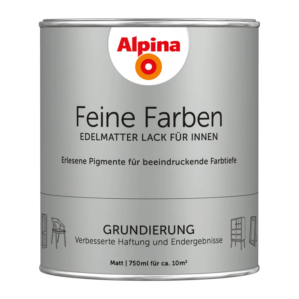 AlpinaBuntlack Feine Farben Lack Grundierung 750ml