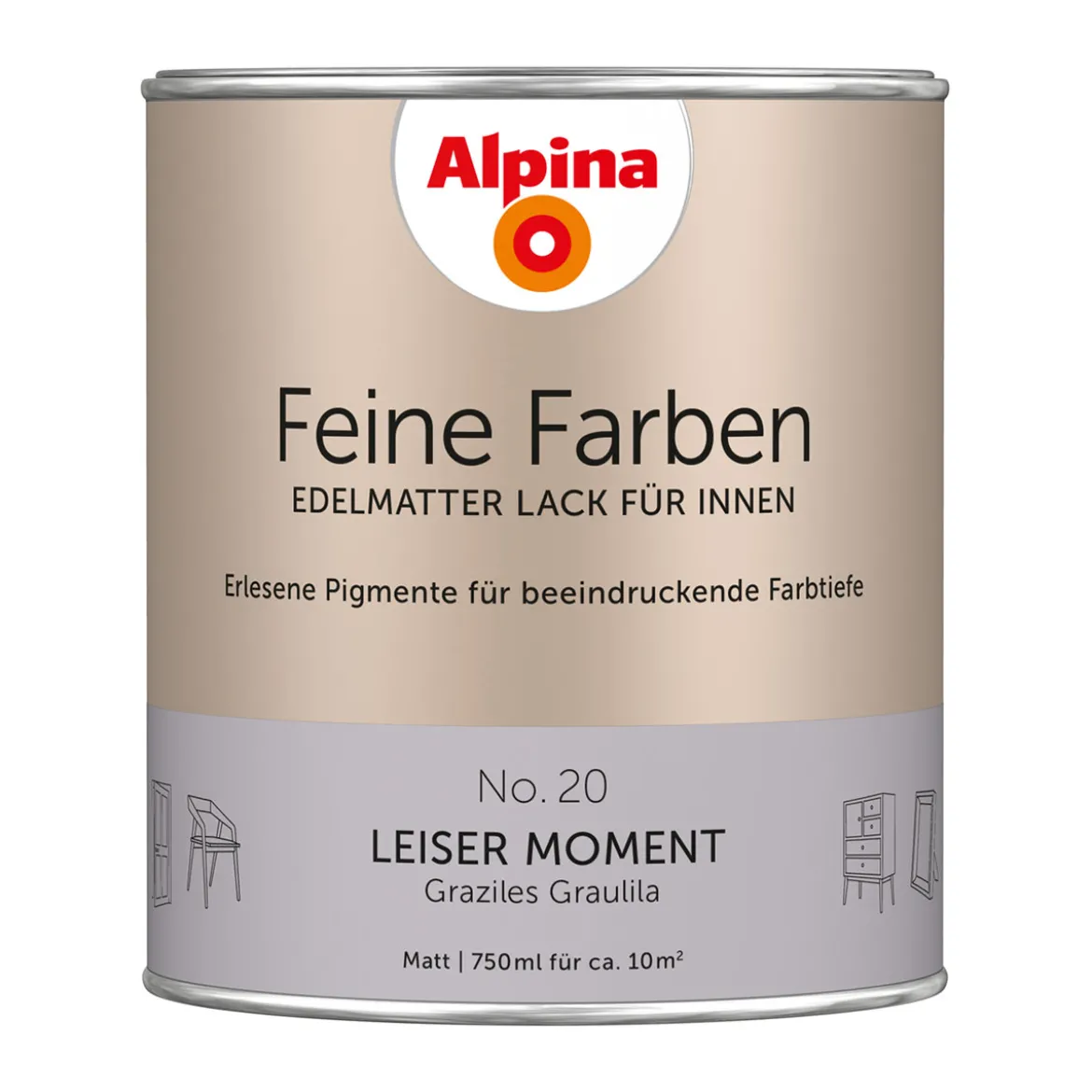 AlpinaBuntlack Feine Farben Lack No 20 Leiser Moment edelmatt 750ml