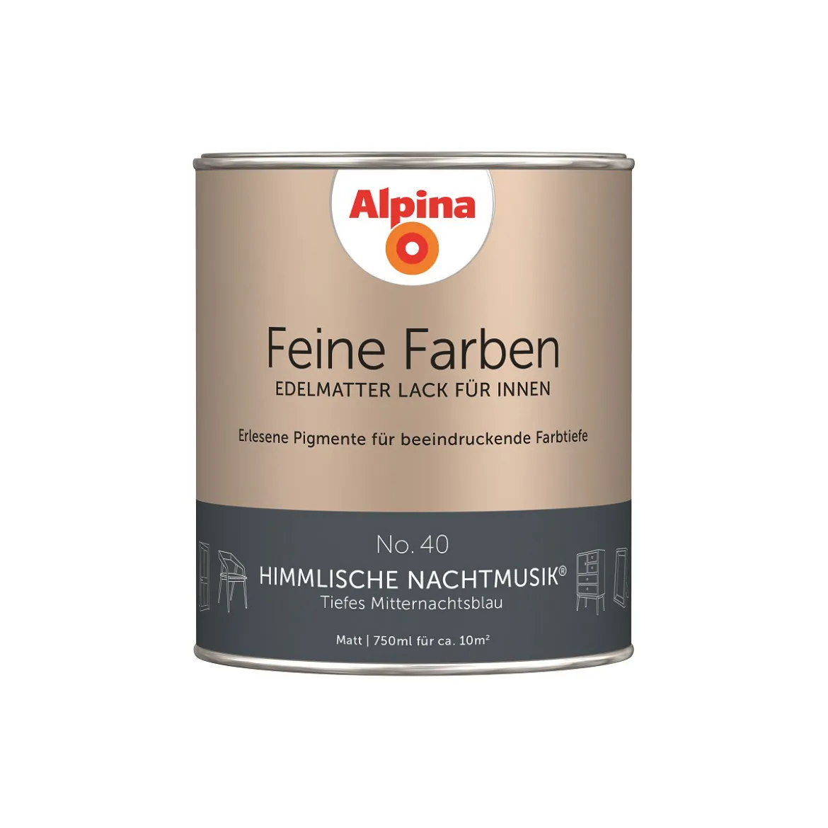 AlpinaBuntlack Feine Farben Lack No 40 Himmlische Nachtmusik edelmatt 750ml