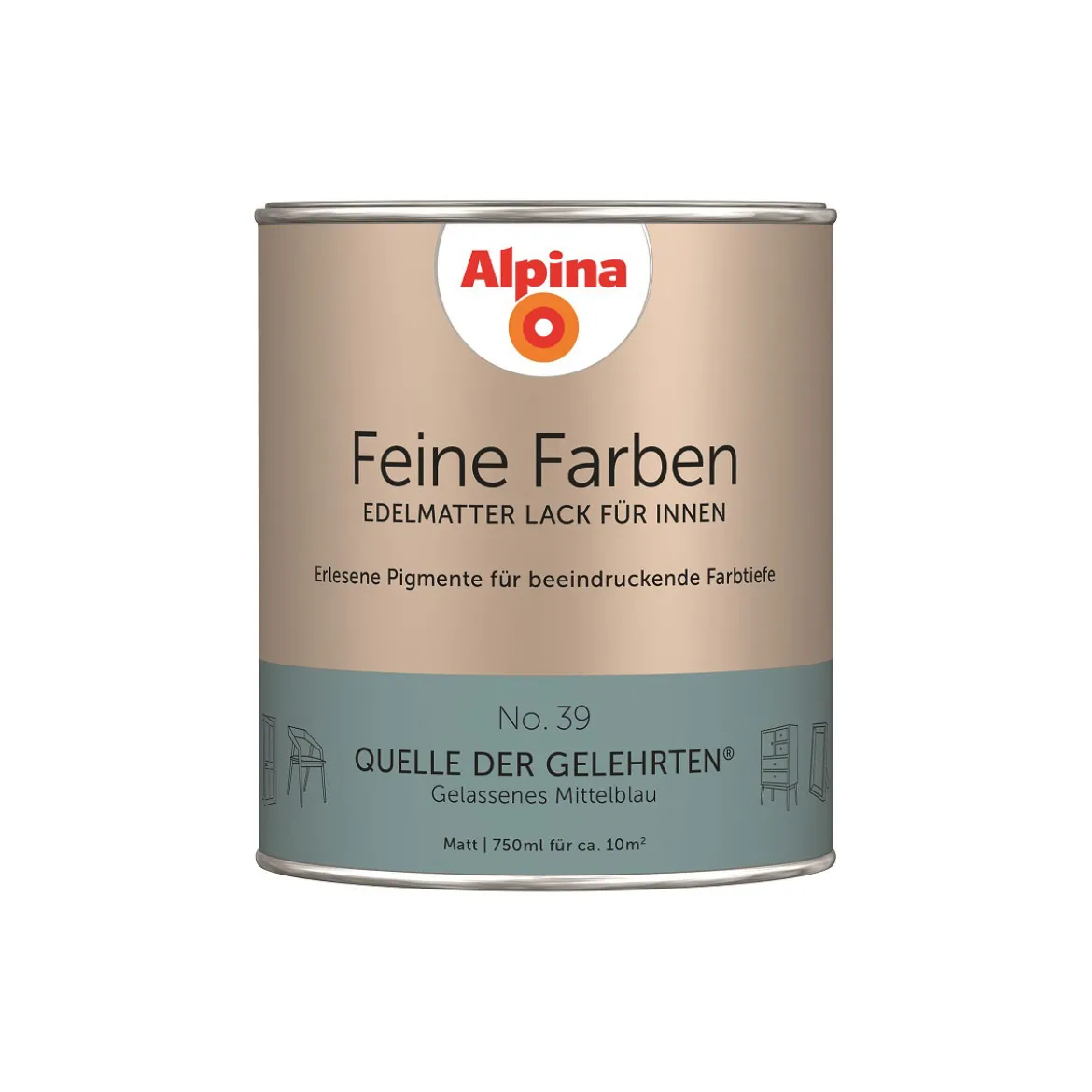 AlpinaBuntlack Feine Farben Lack No 39 Quelle der Gelehrten edelmatt 750ml