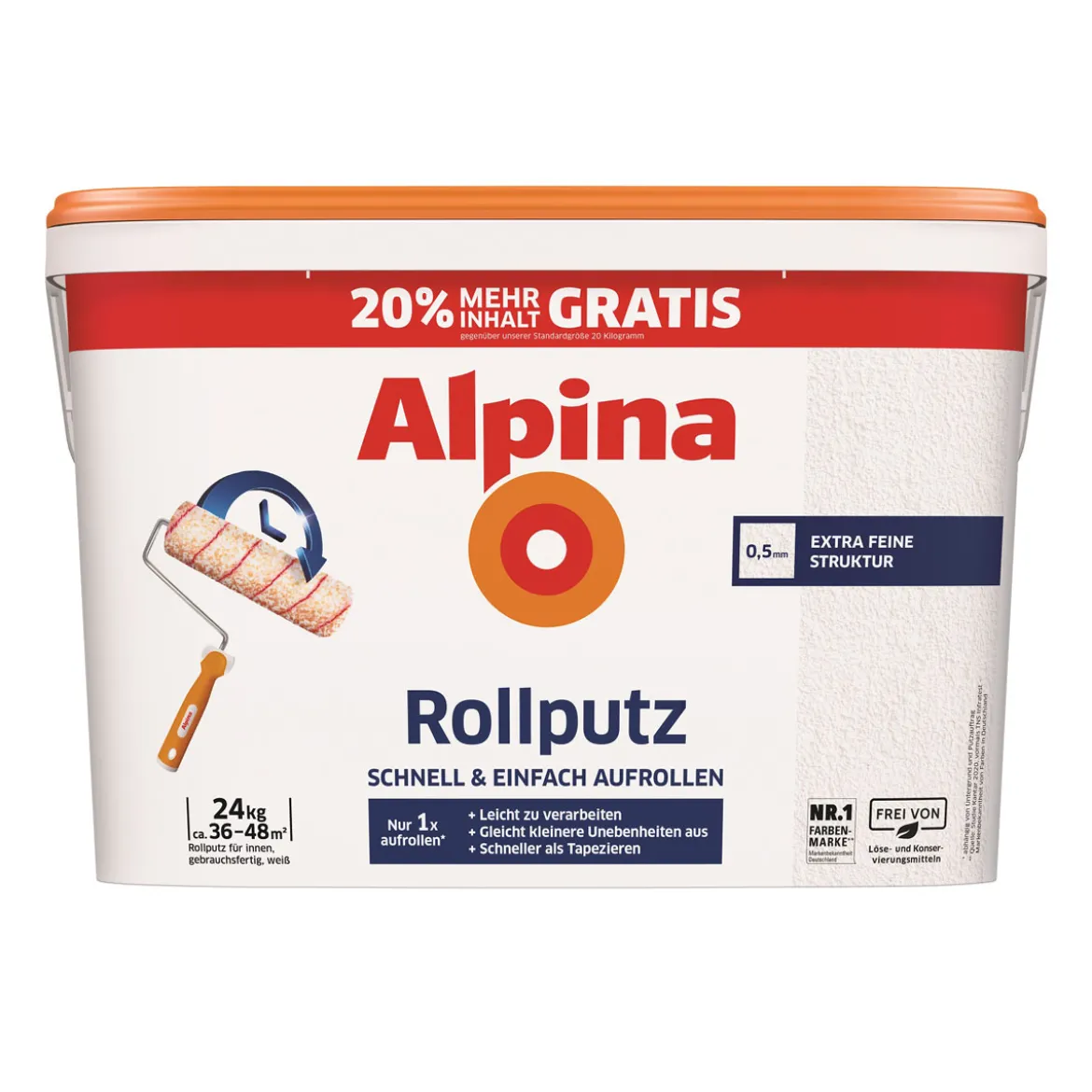 AlpinaRollputz 20Kg zusätzlich 20% GRATIS