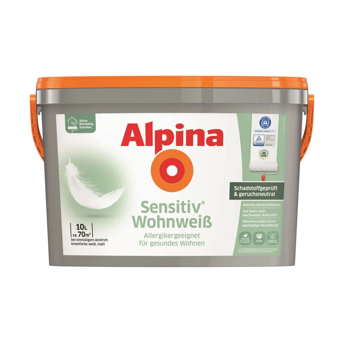 AlpinaWandfarbe Sensitiv Wohnweiß 10 L