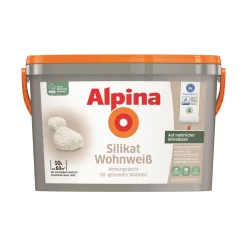 AlpinaWandfarbe Silikat Wohnweiß 10 L