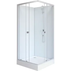 Aurlane Komplettdusche Essential, eckig, Farbe: Silber, 85x85x197,5cm