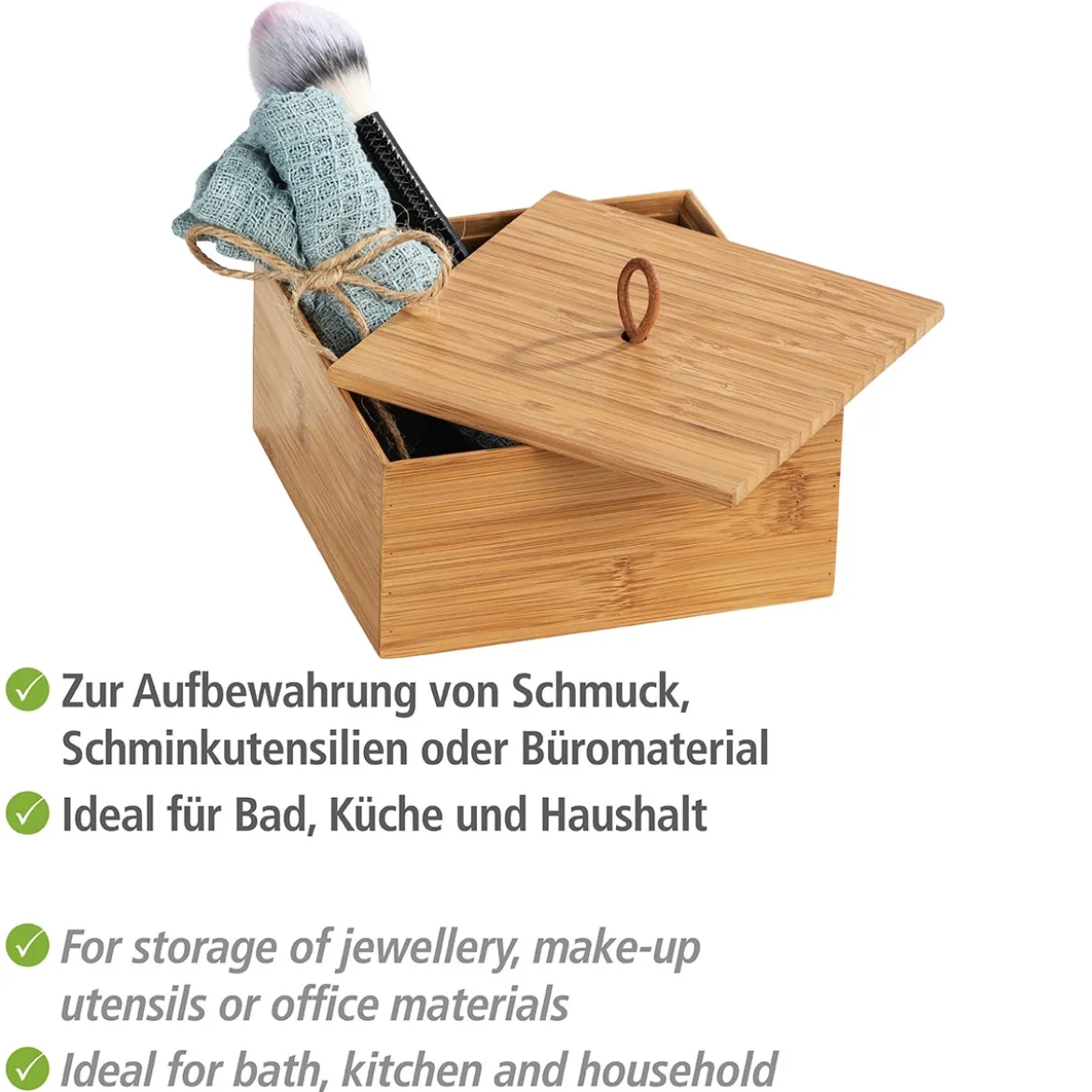 Badbox mit Deckel M Mod. Terra, Bambu