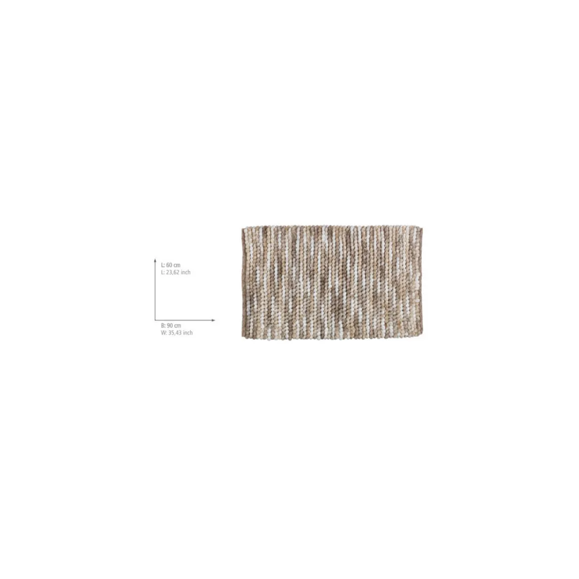 Badematt.Model Urdu taupe 60x9080PES20/BW