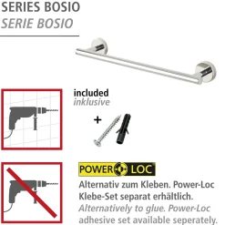 Badetuchstange 40 cm , Bosio Shine Edel.