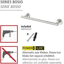 Badetuchstange 40 cm , Bosio Edelst.matt