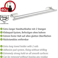 Badetuchstange Duo Orea Matt Turbo-LockEdelstahl