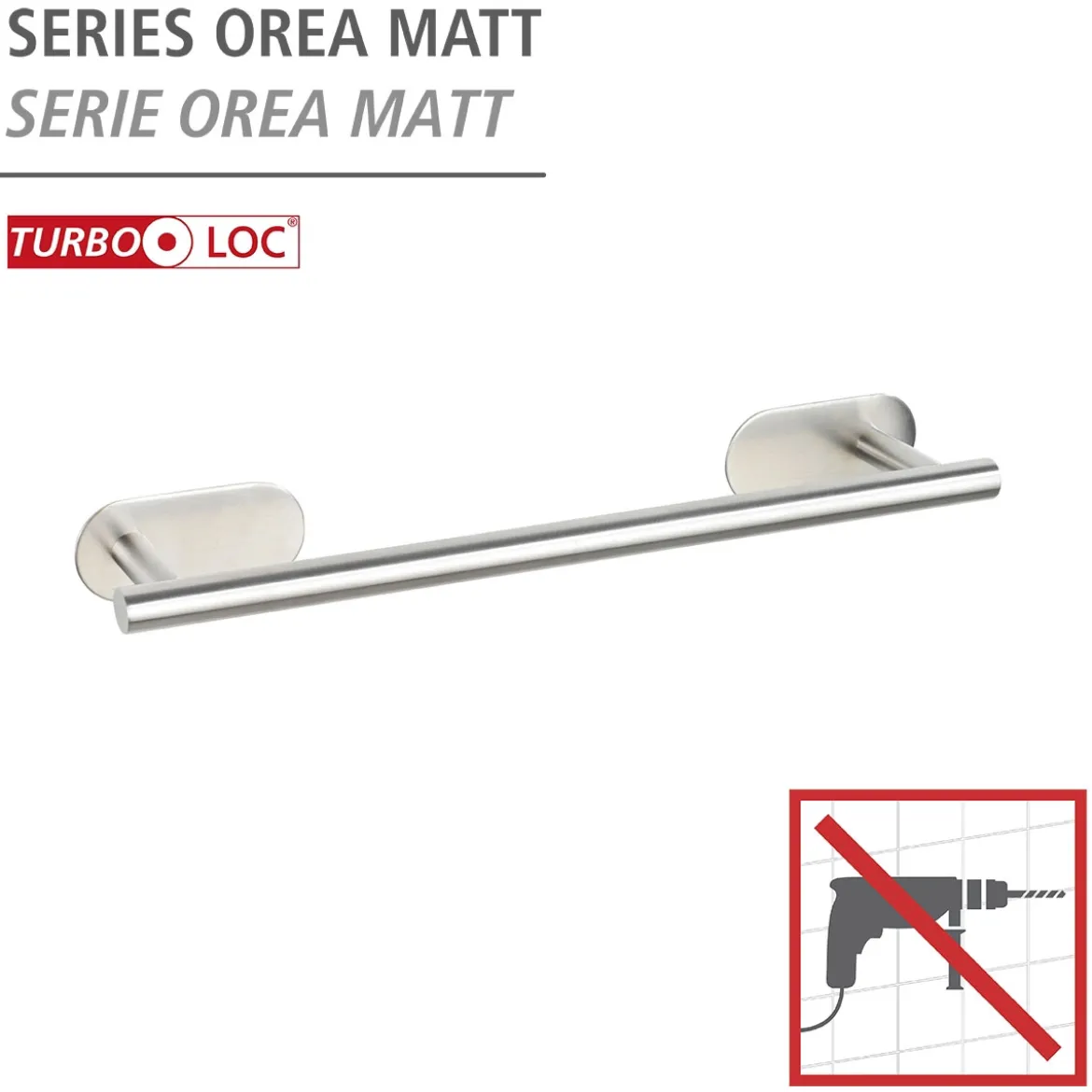 Badetuchstange Uno 40 cm Orea MattTurbo-Lock Edelstahl