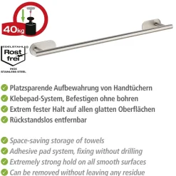 Badetuchstange Uno Orea Matt Turbo-LockEdelstahl