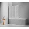 Badewannenfaltwand Venezia 3tlg. Silber