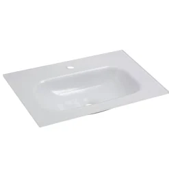 BADMOBIL Glaswaschtisch 60 x 15 x 43 cm ohne Überlauf weiß