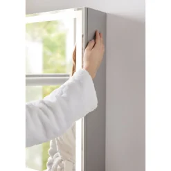 BADMOBIL Spiegelschrank FOTON 52 x 63 x 14 cm Tür rechts mit LED verdeckter Sensorschalter hellgrau