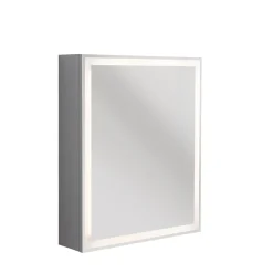 BADMOBIL Spiegelschrank FOTON 52 x 63 x 14 cm Tür rechts mit LED verdeckter Sensorschalter hellgrau