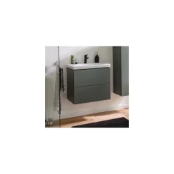 BADMOBIL Waschtischunterschrank CRAFT 49 x 54 x 36 cm 2 Schubladen mit Push-To-Open grün-matt