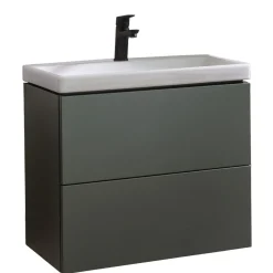BADMOBIL Waschtischunterschrank CRAFT 63 x 54 x 36 cm 2 Schubladen mit Push-To-Open grün-matt
