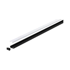 Base Profil mit weissem Diffusor 2 mschwarz eloxiert/weiss Alu/Kunststoff