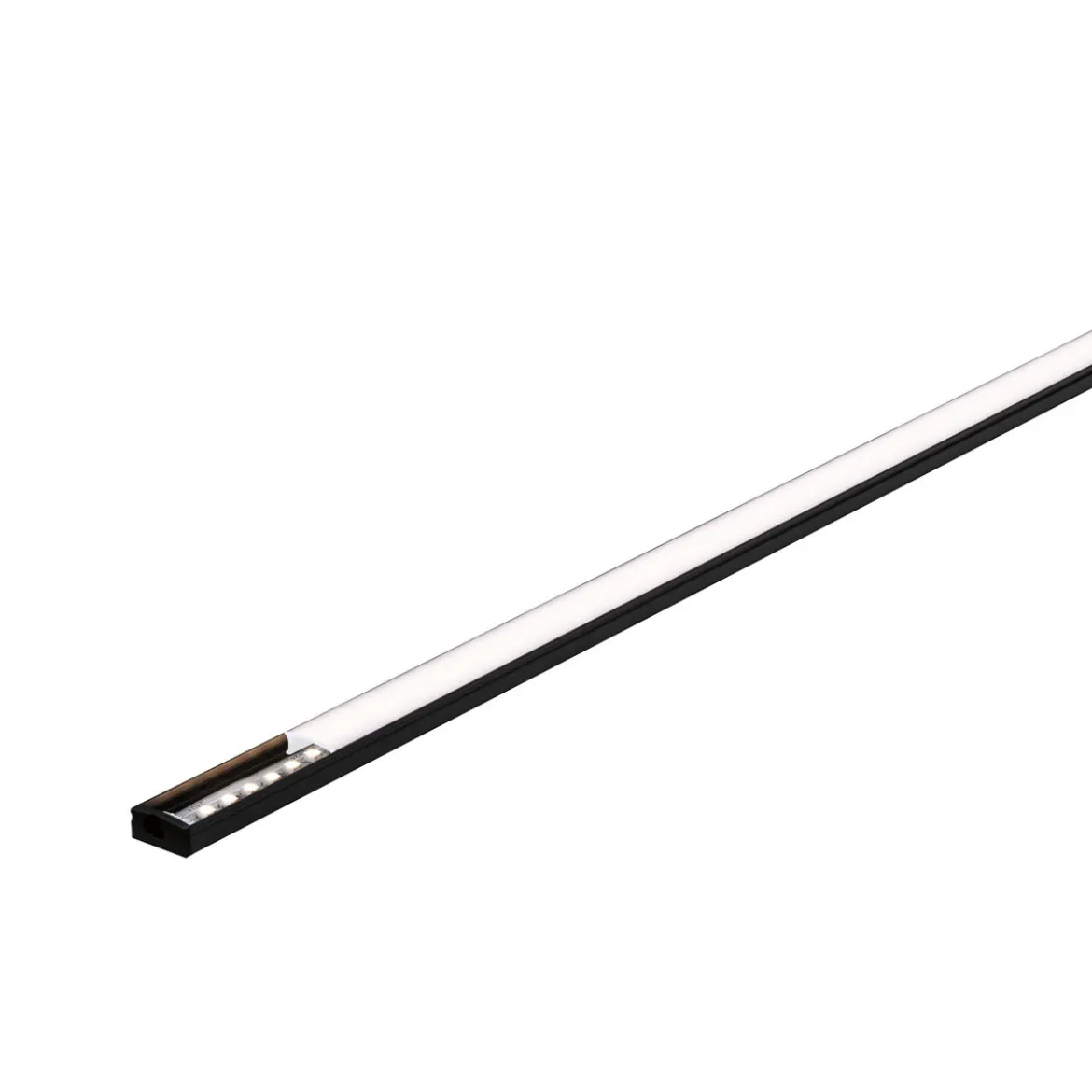 Base Profil mit weissem Diffusor 2 mschwarz eloxiert/weiss Alu/Kunststoff
