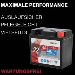 Batterie GEL YTX5L-BS 5Ah 140A