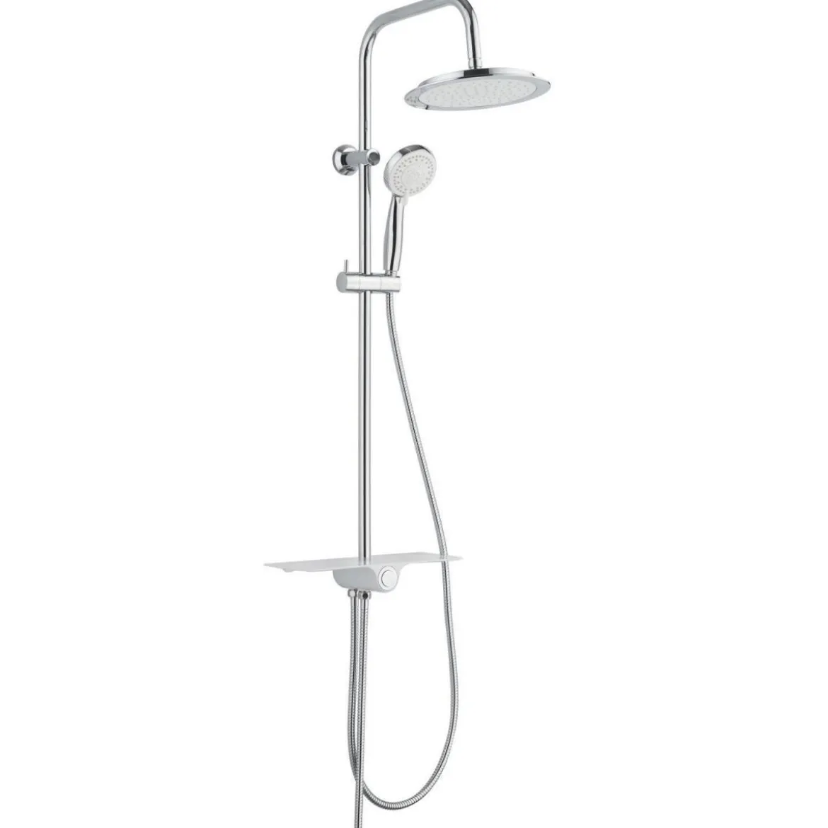 Überkopfbrauseset Aquastar mit Ablage chrom-weiß