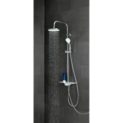 Überkopfbrauseset Aquastar mit Ablage chrom-weiß