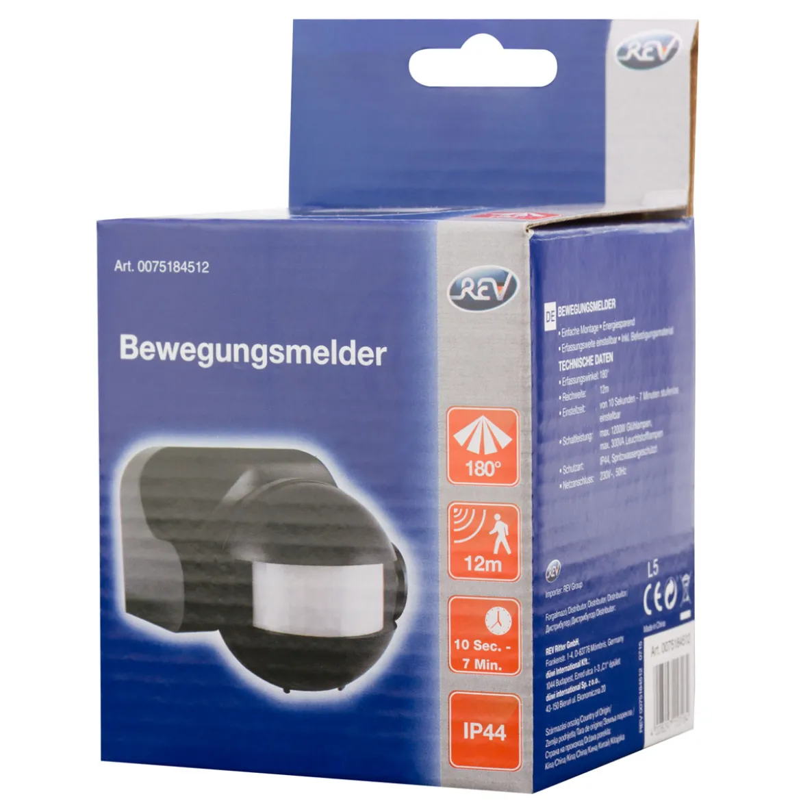 Bewegungsmelder 180 Horizontal 60 Vertikal schwarz