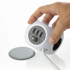 BLAUPUNKT Steckdosenwürfel 3-fach mit USB und Induktivem Laden