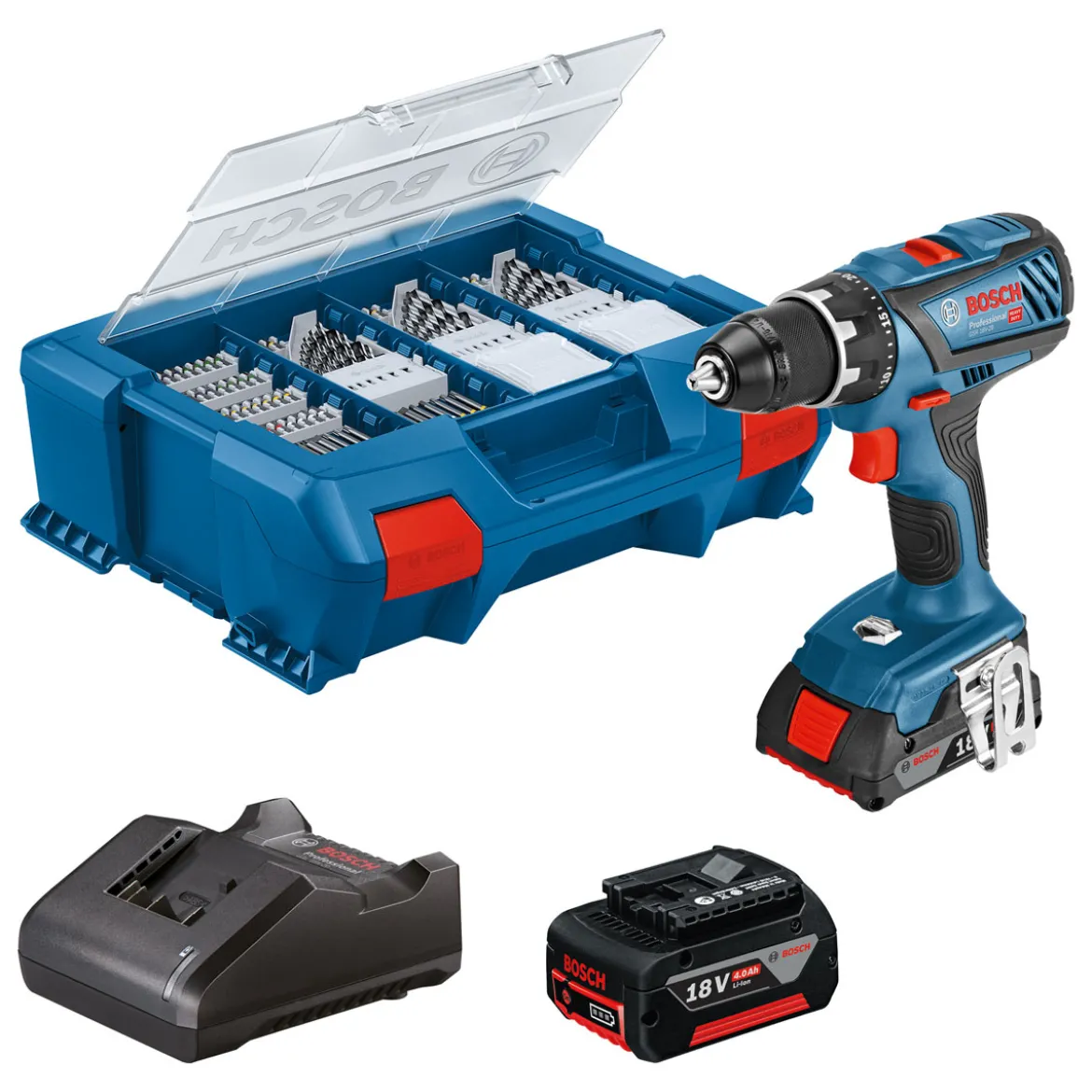 Bosch ProfessionalAkku-Bohrschrauber-Set GSR 18V-28 Professional 82-teiliges Zubehörset