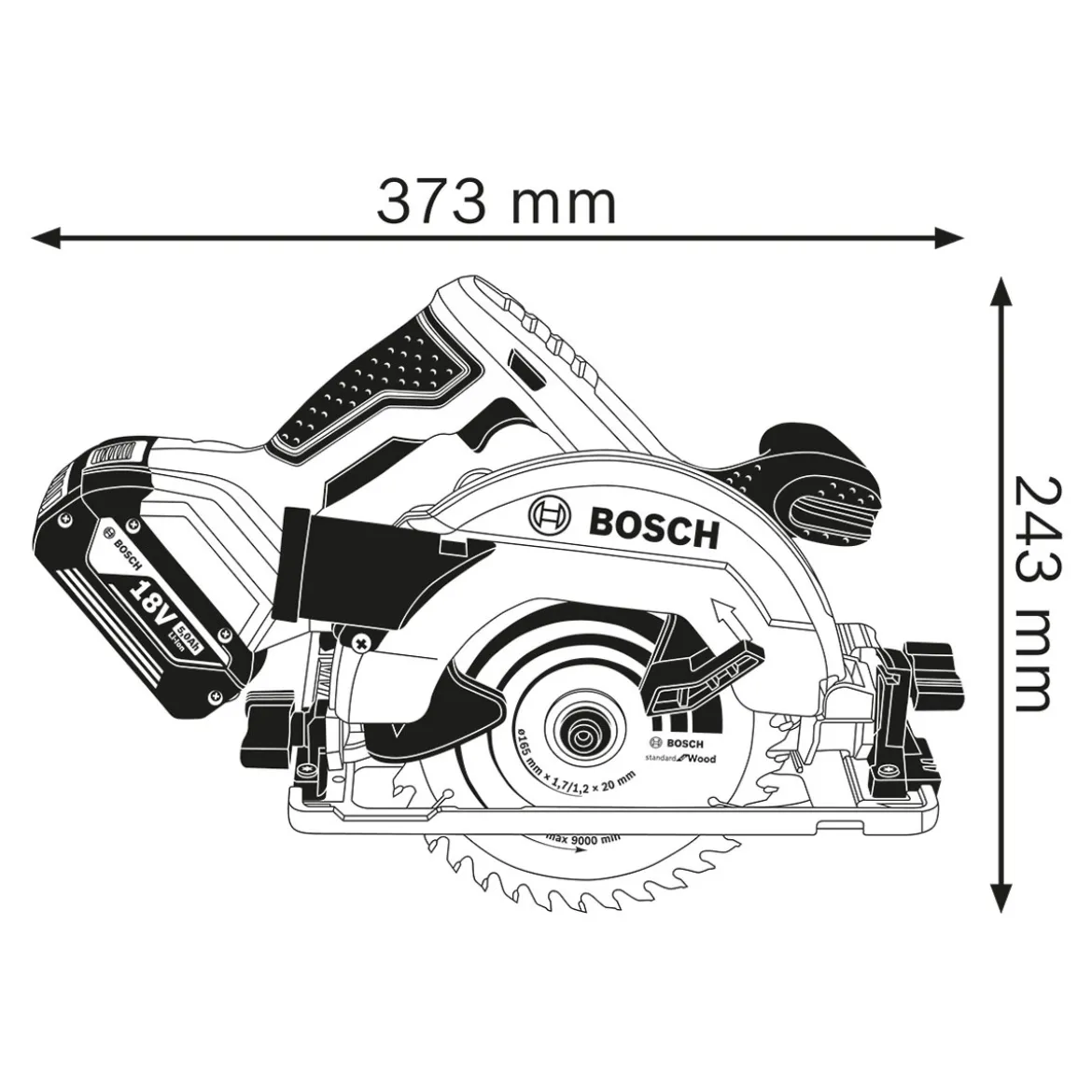 Bosch ProfessionalAkku-Kreissäge GKS 18V-57 G solo