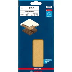 Bosch ProfessionalExpert C470 Schleifpapier mit 8 Löchern für Schwingschleifer 93 x 186 mm G 60 10- teilig