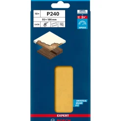 Bosch ProfessionalExpert C470 Schleifpapier mit 8 Löchern für Schwingschleifer 93 x 186 mm G 240 10- teilig