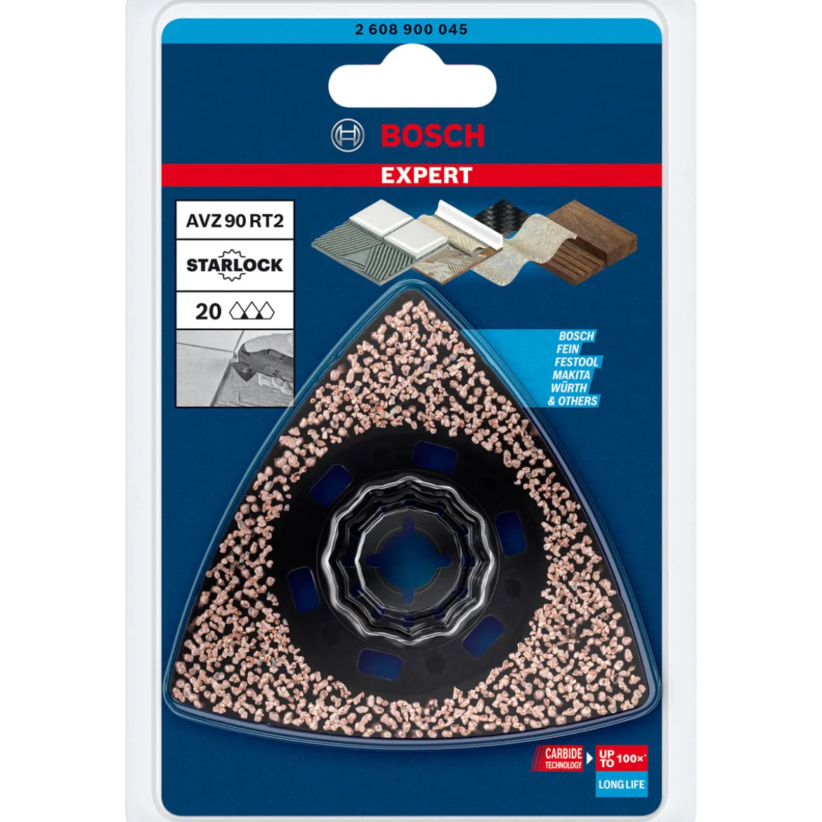Bosch ProfessionalExpert Sanding Plate AVZ 90 RT2 Blatt für Multifunktionswerkzeuge 90 mm