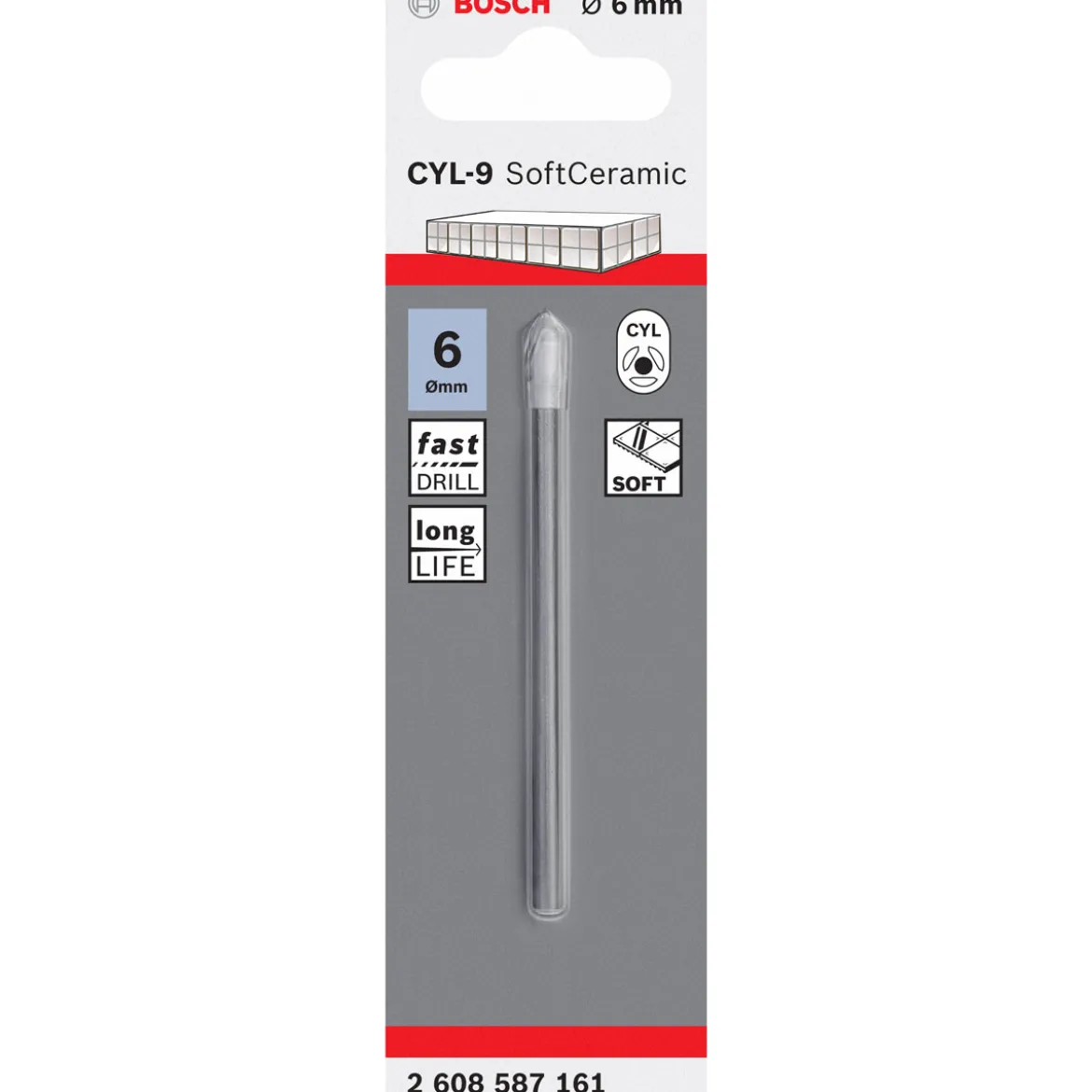 Bosch ProfessionalFliesenbohrer CYL-9 Ceramic 6 x 80 mm