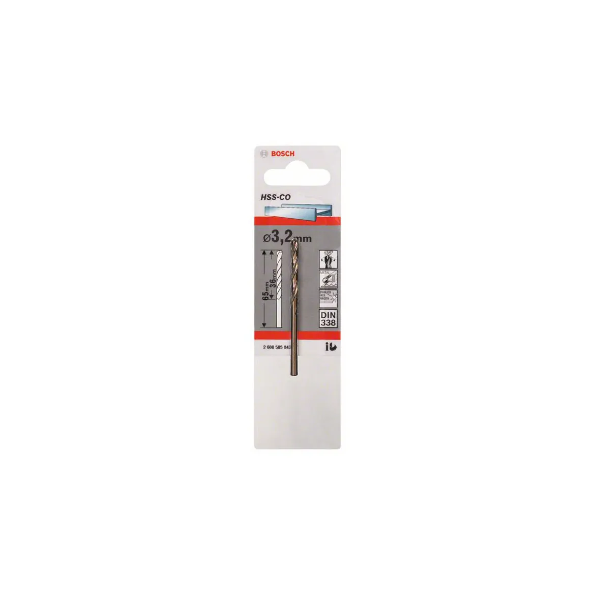 Bosch ProfessionalMetallbohrer HSS-Co 2 x 36 x 65 mm