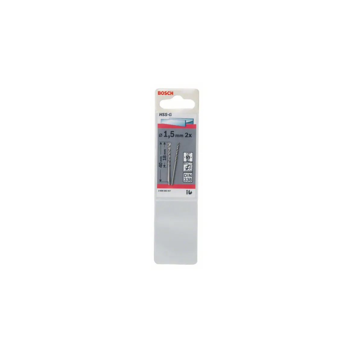 Bosch ProfessionalMetallbohrer HSS-G 1,5 x 18 x 40 mm