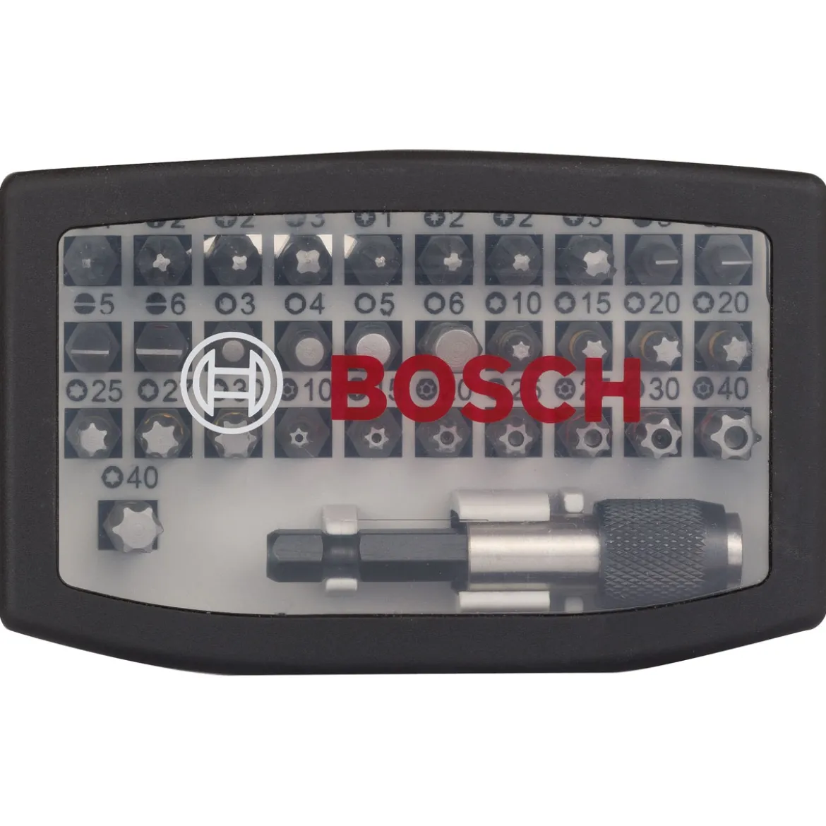 Bosch Professional32-teiliges Schrauberbit-Set PH PZ H T und Quick Change-Universalhalter