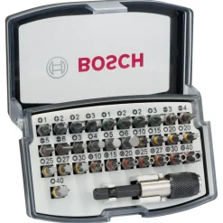 Bosch Professional32-teiliges Schrauberbit-Set PH PZ H T und Quick Change-Universalhalter
