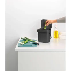 Brabantia Abfalleimer Sort & Go 18,8 x 18,1 x 13,9 cm grau