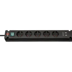 Bremounta 5fach mit USB schwarz DE 3mH05VV-F3G1,5 mit Schalter