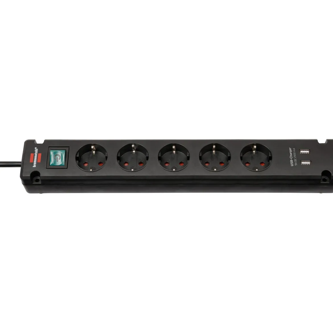 Bremounta 5fach mit USB schwarz DE 3mH05VV-F3G1,5 mit Schalter